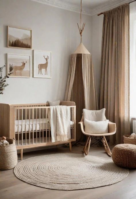 Neutral Baby Room, Modern Nursery Design, Brown Nursery, Beige Nursery, Dreamy Nursery, Baby Room Neutral, Nursery Room Design, Baby Room Inspiration, Kids Bedroom Design