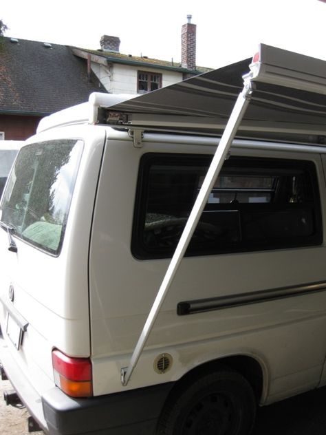 Fiamma Awning Installation - part 2 | EuroVan Camper Stuff Eurovan Camper, Van Camp, Door Opening, The Passenger, Camper Conversion, Rain Cover, Sliding Door, On The Ground, Camper Van