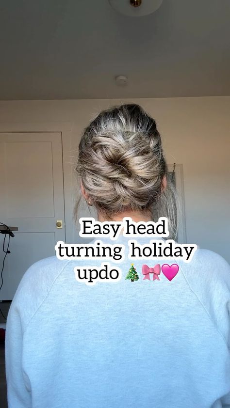 Lainey Ostrom | Want a big bun but you have fun hair? Here’s an easy hack for you! - - #messybuntutorial #lowbun #lowbunhairstyle #lowbuns #lowmessybun... | Instagram Long Hair Updo Easy For Work, Quick Easy Updos For Long Hair, Easy Hair Updos For Beginners, Low Messy Buns, Holiday Updo, Tie Your Shoes, Easy Updos For Long Hair, Low Buns, Messy Bun Tutorial