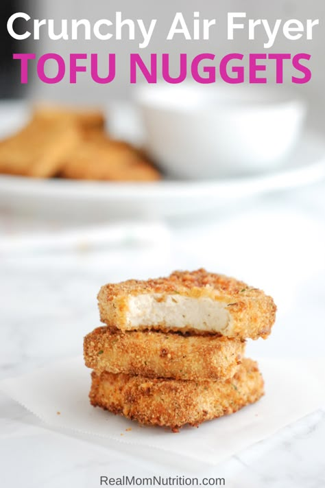 Breaded Tofu Air Fryer, Tofu Toddler Recipes, Blw Tofu, Blw Tofu Recipes, Tofu For Toddlers, Tofu Recipes For Kids, Tofu Nuggets Air Fryer, Tofu For Babies, Crunchy Tofu