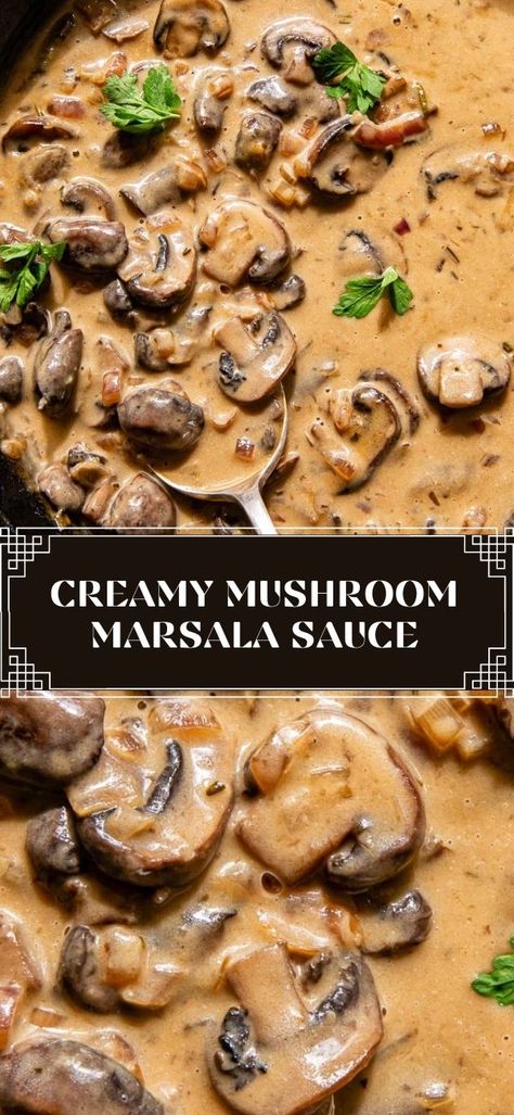 Mushroom Marsala Pasta Bake, Mushroom Cream Sauce For Pork Chops, Portobello Mushroom Sauce, Red Wine Mushroom Pasta, Mushroom Marsala Sauce For Steak, Marsala Pasta Sauce, Creamy Marsala Chicken, Sauce For Stuffed Mushrooms, Mushroom Ravioli Marsala Sauce