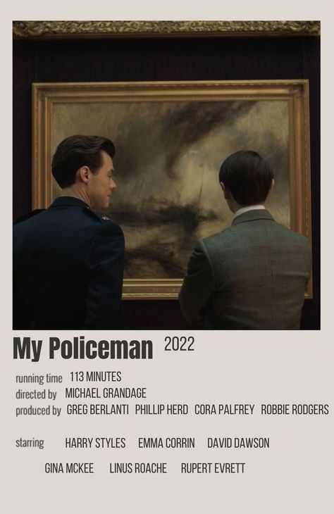 My Policeman Minimalist Poster, My Policeman Movie Poster, My Policeman Polaroid Poster, My Policeman Poster, My Policeman Movie, Movie Character Posters, Indie Movie Posters, My Policeman, Iconic Movie Posters