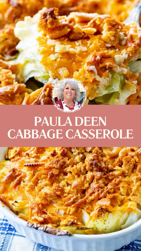 Paula Deen Cabbage Casserole Easy Cabbage Casserole Recipes, Cabbage Hotdish Recipes, Head Of Cabbage Recipes, Paula Deen Casserole Recipes, One Dish Casserole Meals, Canned Cabbage Recipes, Cabbage Dishes Recipes, Old Fashion Cabbage Casserole, Cabbage Casserole Recipes Beef