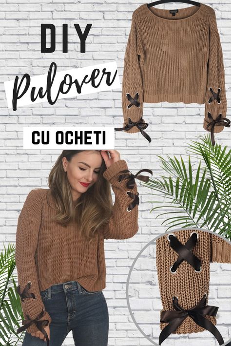 Diy Winter Clothes Upcycling, Crochet Sleeves On Sweatshirt, Upcycle Winter Clothes, Cut Up Sweater, Ripped Sweater Diy, Distressed Sweater Diy, Sweater Sleeves Upcycle, Diy Winter Clothes, Clothing Diys