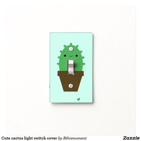 Outlet Painting Ideas, Outlet Covers Painting, Light Switch Art, Light Switch Covers Diy, Bedroom Art Painting, Housewares Design, Cactus Light, Cute Cactus, Dorm Room Inspiration