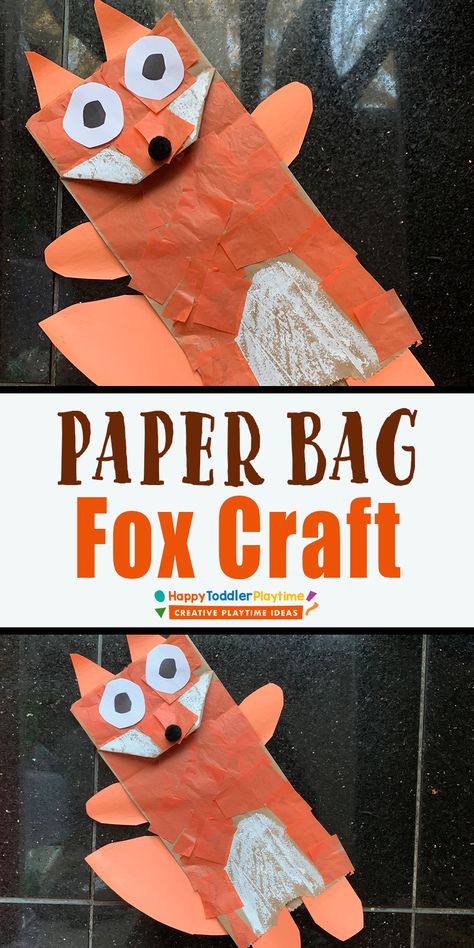 Fox Puppet Craft, Fox Puppet, Animal Paper Craft, Summer Daycare, Fox Craft, Bus Crafts, Pineapple Crafts, Snake Crafts, Bag Puppet