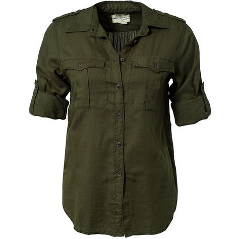 Denim & Supply Ralph Lauren Rl Expedition Shirt ($58) ❤ liked on Polyvore featuring tops, blouses, shirts, blusas, olive, blouses & shirts, womens-fashion, shirts & blouses, green top and military green shirt Dystopian Outfits, Ladies Shirts Formal, Camo Jacket Women, Military Green Shirt, Army Green Blouse, Curved Hem Shirt, Shoulder Epaulettes, Olive Green Shirt, Olive Green Blouse