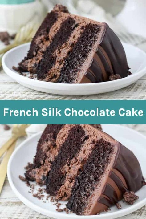 French Chocolate Cake, Chocolate Crunch Cake, Fancy Cooking, Beyond Frosting, Fudgy Cake, Silk Chocolate, Recipes From Scratch, Thanksgiving 2022, Crunchy Chocolate