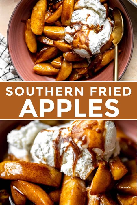 Southern Fried Apples Apple Ice Cream Topping, Granny Smith Apple Pie Recipe, Fried Apples Recipe Easy, Granny Smith Apples Recipes, Southern Fried Apples, Apple Cinnamon Recipes, Fried Apple, Apple Desserts Easy, Spiced Butter