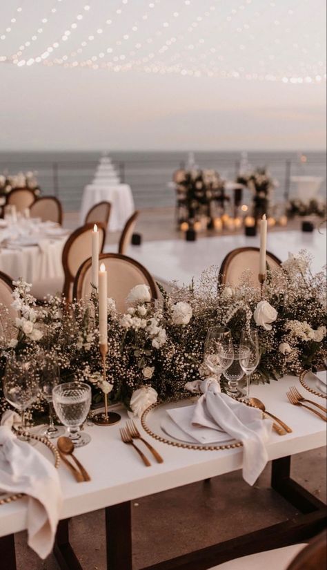 Romantic Weddings Theme Elegant Inspiration, Centerpieces Without Candles, Beige Aesthetic Wedding Theme, Neutral Simple Wedding, Light Beige Wedding Theme, European Fall Wedding, White And Neutrals Wedding, Cream Wedding Aesthetic, Brown And White Wedding Decor