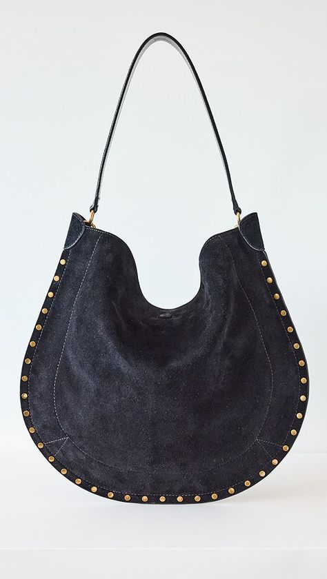 Isabel Marant Oskan Hobo Soft Bag | Shopbop Winter Boho Aesthetic, Winter Bags 2024, Trendy Hobo Bag, Preppy Purses, Bag Fashion, Isabel Marant Bag, Black Everyday Bag, Isabelle Marant, Designer Tote Bags