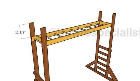 Monkey Bars Diy, Diy Monkey Bars, Indoor Monkey Bars, Diy Kids Playground, How To Build Steps, Bar Plans, Diy Playground, Jungle Gym, Monkey Bars