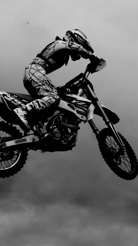 Motocross Black & White 4K Ultra HD Mobile Wallpaper. Dirt Bike, Motocross, Bike, Black And White, White, Black