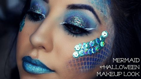 Scales Tutorial, Zombie Fairy, Mermaid Halloween Makeup, Mermaid Eye Makeup, Mermaid Eyeshadow, Scary Mermaid, Mermaid Makeup Halloween, Mermaid Makeup Tutorial, Siren Costume