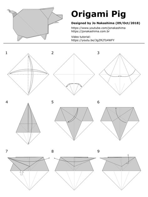 Origami Pig Easy, Origami Goat, Origami Pig, Origami Christmas Tree, Paper Folder, Cute Origami, Culture Day, Christmas Origami, Year Of The Pig