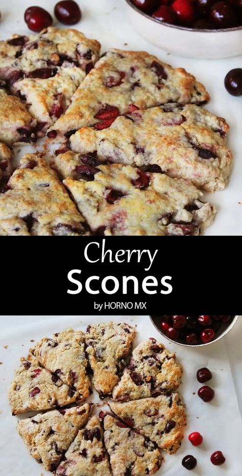 Cherry scones Dried Cherry Scones, Fruit Scones Recipe, Easy Scones, Sweet Scones, British Scones, Breakfast Scones, Mini Scones, Bread Head, Cherry Scones