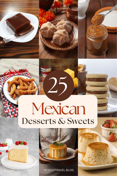 Traditional Mexican Desserts and Sweets #mexican #mexicanfood #mexicandesserts #mexicansweets #mexico #mexican #culinarytravel #sweets #recipes #baking Recipes With Crema Mexicana, Authentic Mexican Dessert Recipes, Mexican Holiday Desserts, Mexican Sweets Desserts, Easy Mexican Dessert, Mexican Dessert Recipes Authentic, Mexican Candy Recipes, Mexican Desserts Party, Easy Mexican Desserts For A Crowd