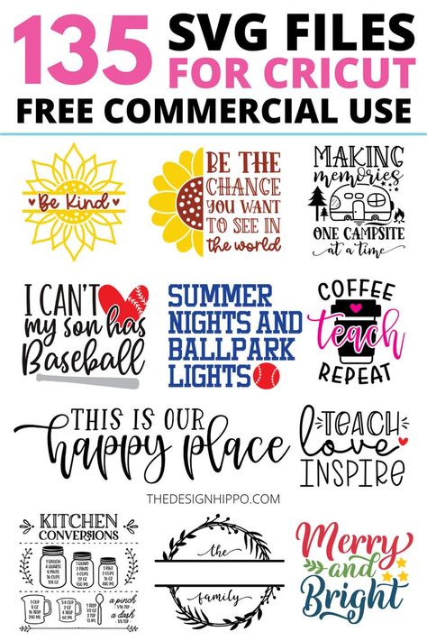 135 Free SVG Files for Cricut with Commercial Use Free Svg Files For Cricut Websites, Best Free Cricut Images, Free Cricut Designs Downloads, Crafts To Do With Cricut, Sayings For Cricut Projects, Cricut Origami Projects, Commercial Svg Files Free, Quotes For Cricut Projects, Free For Commercial Use Images