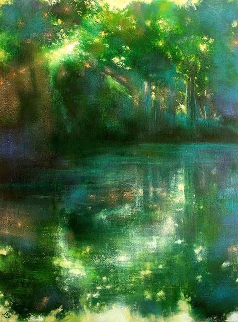 Oil Painting Inspiration, Green Paintings, Green Art, Green Aesthetic, Free Paper, Abstract Landscape, Painting Inspiration, Art Works, Landscape Art