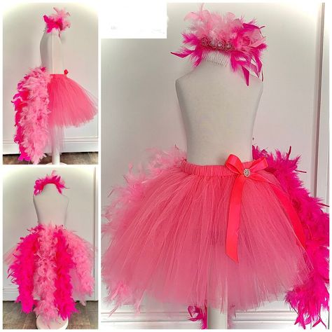 Flamingo Halloween Costume, Feather Tutu, Flamingo Costume, Flamingo Dress, Bird Costume, Tutu Costumes, Pink Feathers, Pink Tulle, Feather Dress