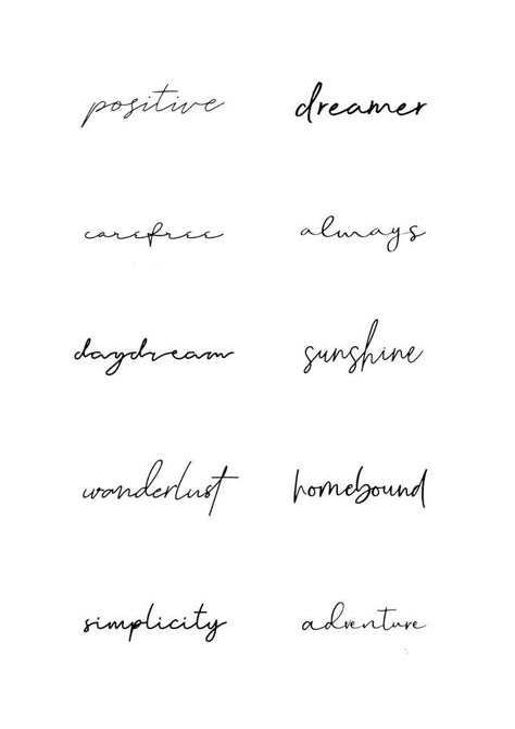 Aesthetic One Word Tattoos, Nice Word Tattoo, Simple Written Tattoos, Minimalist Tattoo Sayings, Small Tattoo Phrases Simple, Minimalistic Words Tattoo, Tattoo Written Words, Quote Tattoos Font, Small Tattoos With Words