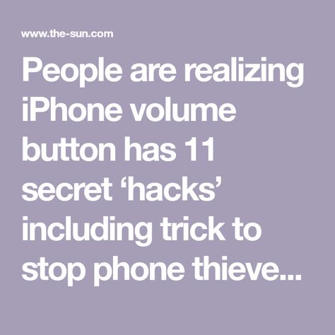 People are realizing iPhone volume button has 11 secret ‘hacks’ including trick to stop phone thieves in their tracks | The US Sun Iphone Tricks, Emergency Call, Iphone Hacks, Face Id, Apple Logo, Phone Battery, Black Screen, How To Take Photos, Cell Phone