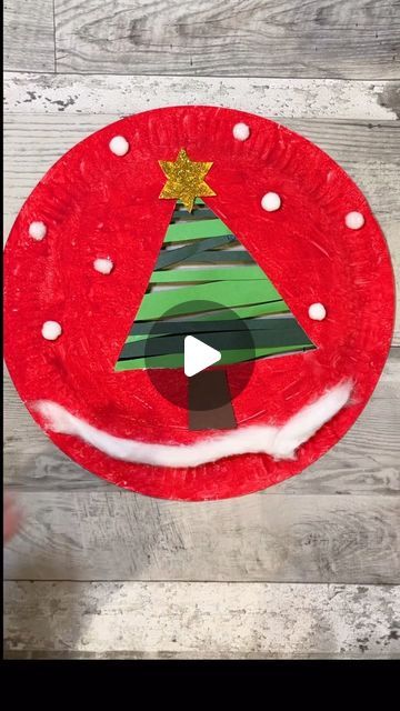 Preschool Crafts For December, Paper Strip Tree Craft, Christmas Tree Plate Craft, Christmas Tree Paper Plate Craft, Christmas Tree Paper Plate, Paper Strip Christmas Tree, Christmas Plate Craft, Paper Plate Christmas Crafts For Kids, Tissue Paper Christmas Crafts