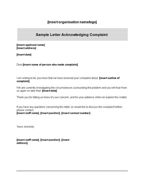 Download our Customer Complaint Acknowledgment Letter template to professionally handle customer complaints. Insert the customer's name and customize the letter using our sample. Simplify the process with our easy-to-use format. Get the docx file now! Customer Complaint, Customer Complaints, Lettering Download, Logo Samples, Financial Instrument, Business Templates, Letter Template, Name Logo, Letter Templates