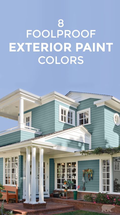 Cool House Exterior, House Exterior Colors Blue, Outdoor Color Palette, Exterior Paint Schemes, Bloxburg Exterior, Best Exterior Paint, Cool House, House Paint Color Combination, House Trim