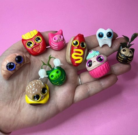 Worry Worts Clay, Worry Warts Clay, Carys Cuttlefish, Worry Warts, Worry Wart, Desk Friend, Deer Pendant, Clay Monsters, Clay Things