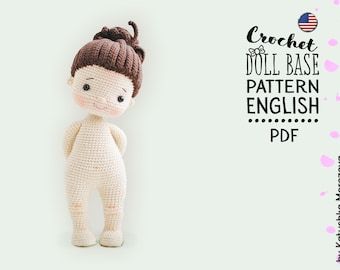 Crochet Doll Base Pattern, Crochet Doll Base, Doll Base, Crochet Bodies, Crochet Doll Clothes Patterns, Amigurumi Doll Pattern, Baby Doll Pattern, Crochet Dolls Free Patterns, Crochet Girls