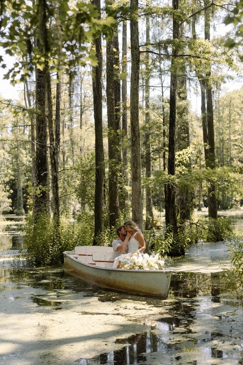 Cypress Gardens | Couple Posing | Charleston | Wedding Photographer | Couples Photographer | Engagement Inspo | Sexy Cypress Gardens Sc Photoshoot, Cypress Gardens Engagement, Cypress Gardens Engagement Photos, Cypress Gardens Sc Engagement, Swamp Engagement Photos, Proposal Ideas Garden, Notebook Inspired Engagement Photos, The Notebook Wedding, Fairy Garden Engagement Photos