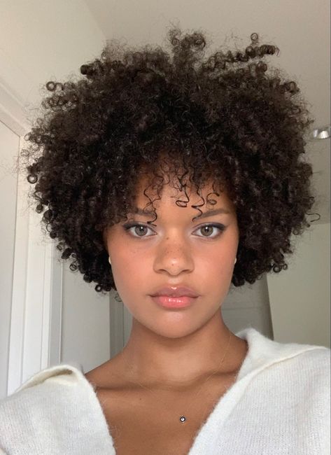 Curly Short Fro, Short Curly Afro, Curly Haircut, Full Coverage Makeup, Hair Goal, Curly Styles, Curly Short, Natural Hair Journey, Curly Hair Cuts