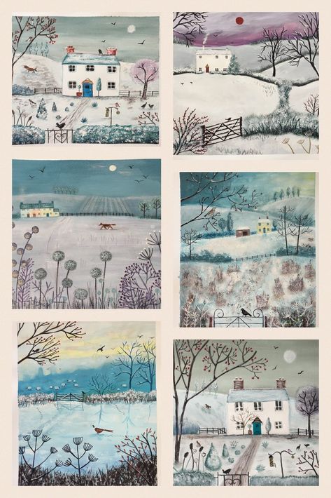 Winter Landscape Art For Kids, Lucy Grossmith, Winter Landscaping, Jo Grundy, Landscape Art Lessons, English Winter, Winter Artwork, Virtual Teaching, Bell Art