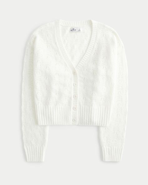 Women's Easy Faux Cashmere Textured Cardigan | Women's Tops | HollisterCo.com Pete Mitchell, Baby Ariel, Textured Cardigan, Button Up Sweater, Teen Clothing, Cozy Cardigan, Women's Tops, Outfits For Teens, Soft Knits