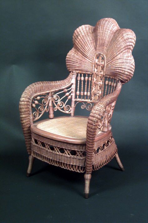 Wicker Victorian seating chair/arm chair natural Vintage Wicker Furniture, Wicker Armchair, Antique Wicker, Bamboo Furniture, Victorian Furniture, Pink Chair, Fantastic Furniture, Wicker Chairs, Victorian Decor