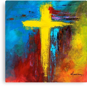 Christian Art Print, Prophetic Art, Cross Art, Soyut Sanat Tabloları, Abstract Art Inspiration, Cross Paintings, Jesus Art, Blue Painting, Art And Illustration