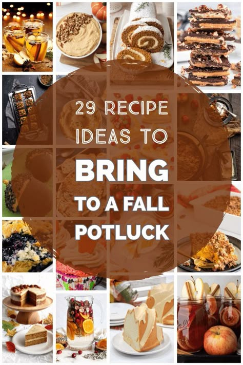 Fall Food Potluck, Fall Food For Potluck, Fall Lunches For A Crowd, What To Bring To A Fall Potluck, Side Dish For Fall Potluck, Fall Potluck Crockpot Recipes, Friendsgiving Potluck Food Ideas, Side Dishes For Fall Party, Easy Fall Party Food For A Crowd