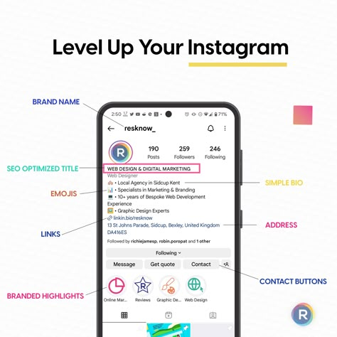 Instagram profile best practices Eye Catching Bio For Instagram, Instagram Management Tips, Instagram Seo Tips, Instagram Seo, Seo Instagram, Ig Growth, Insta Aesthetics, Social Media Marketing Planner, Social Media Management Business