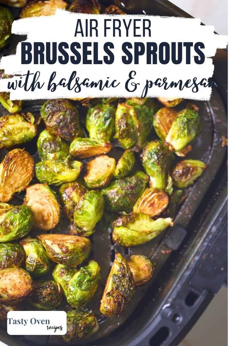 Air Fryer Brussels Sprouts with Balsamic and Parmesan Air Fry Frozen Brussel Sprouts, Garlic Parmesan Brussel Sprouts Air Fryer, Brussel Sprouts With Bacon Air Fryer, Easy Brussel Sprout Recipes Air Fryer, Air Fry Brussel Sprouts Balsamic, Air Fryer Brussel Sprout Recipes Balsamic, Air Fryer Brussels Sprouts Recipe, Air Fryer Balsamic Brussel Sprouts, Airfry Brussels Sprouts