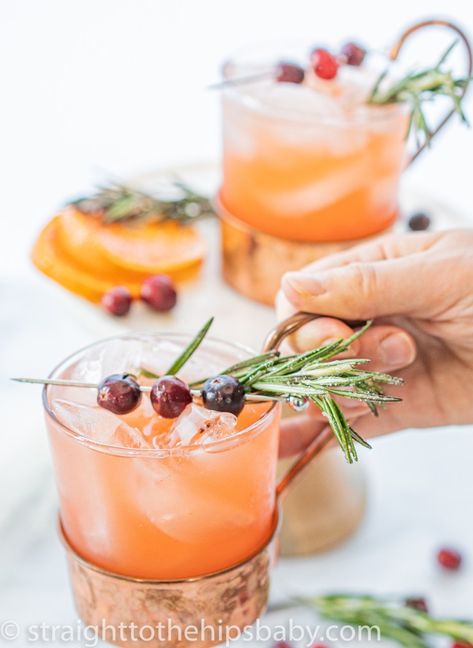 Frosted Rosemary, Gin Punch Recipe, Gin Punch, Cranberry Simple Syrup, Batch Cocktail Recipe, Christmas Gin, Rosemary Simple Syrup, Leftover Cranberry Sauce, Gin Lemon