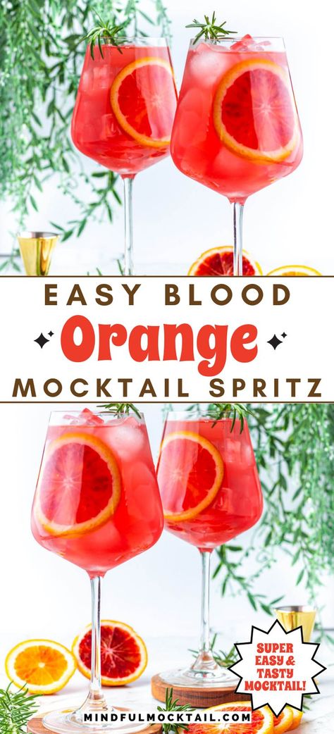 Mocktails Orange Juice, Mocktail Orange Crush, Orange Wine Cocktails, Orange Mocktails Non Alcoholic, Blood Orange Mocktail Recipes, Mocktail Poppi, Orange Juice Mocktail Recipe, Poppi Soda Mocktail, Pitcher Mocktail Recipe