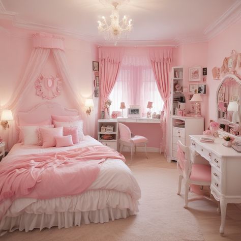 For inspiring girls' bedroom ideas, you’ve come to the right place. We’ve curated designer examples that are both stylish and functional. From bunk beds Pink Princess Bedroom Ideas, Modern Princess Aesthetic Bedroom, Girly Pink Bedroom Princesses, Girly Aesthetic Bedroom, Girly Girl Bedroom, Cuartos Aesthetic, Whimsical Theme, Cozy Eclectic, Bedroom Ideas For Small Rooms Cozy