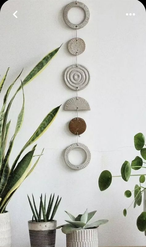 Pottery Hanging Art, Hanging Pottery Ideas, Wall Hanging Pottery, Ceramics Wall Decor, Ceramic Wall Hanging Ideas, Pottery Wall Hangings, Ceramic Wall Art Hanging, Pottery Wall Decor, Clay Wall Decor