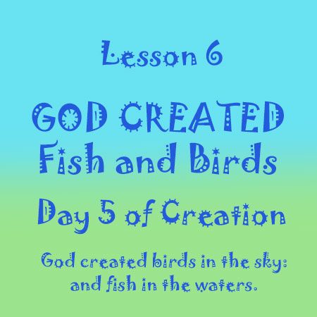 God's Creation Story Day 5: Fish and Birds - Kimenink Creation Bible Lessons, Creation Bible, Great Whale, Christian Stories, Days Of Creation, Church Youth, Sunday School Activities, Childrens Bible, Creation Story