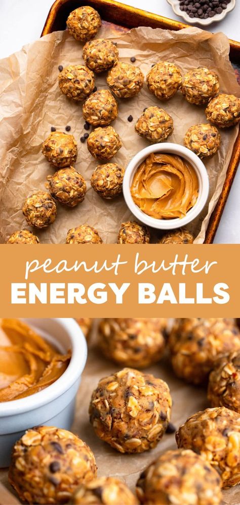 Peanut Butter Energy Balls Homemade Energy Bites, Peanut Butter Balls Easy, Vegan Energy Balls, Peanut Butter Energy Balls, Peanut Butter Energy Bites, Peanut Butter Bites, Protein Balls Recipes, Energy Bites Recipes, Bites Recipes