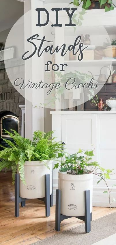 How To Decorate With Old Crocks, Decorating With Old Crocks, Crock Decor Ideas, Crock Decorating Ideas, Crocks Decor Ideas, Decorating With Crocks, Crocks Decor, Crock Display, Crock Ideas