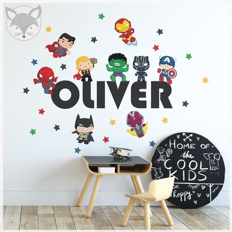 NEW ITEM! Hero Name - ALL CUSTOM! #etsy shop: https://etsy.me/3ngMIU3 #superherowalldecal #superheroname #superheroalphabet Superhero Wall Painting, Boys Marvel Bedroom Ideas, Marvel Nursery Ideas, Superhero Kids Room, Baby Superhero Nursery, Marvel Nursery, Superhero Alphabet, Superhero Letters, Superhero Wall Decals