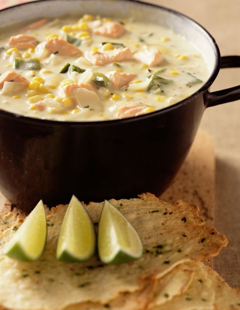 Crockpot Seafood Chowder, Crockpot Seafood, Crockpot Salmon, Seafood Chowder Recipe, Salmon Chowder Recipe, Smoked Salmon Chowder, Canned Salmon Recipes, Cooked Salmon, Salmon Chowder