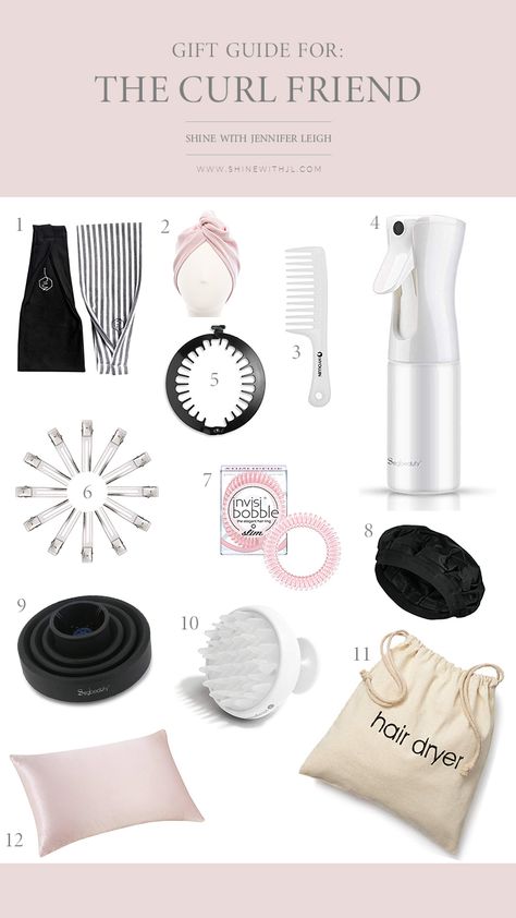 Best Gifts Under $25 For The Curly Girl – SHINEwithJL Curly Haired Women, Curly Hair Accessories, Natural Hair Accessories, Gifts Under 25, Curly Hair Types, Hair Gift, Curly Girl Method, Curly Hair Women, Super Gifts